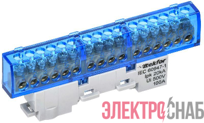 Шина нулевая N изол. на универс. держ. 6х9-16-С TEKFOR IEK TF-NN10-16-KL-K07