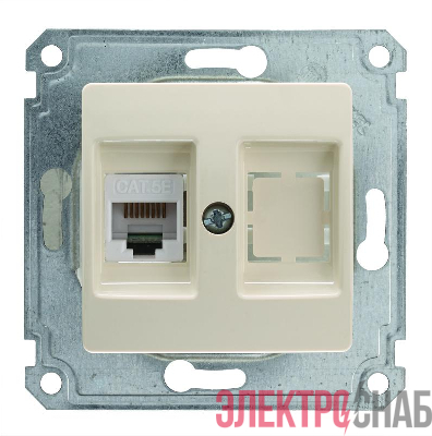 Механизм с панелью двойн. комп. розетки (1шт Cat 5) Makel 30010035