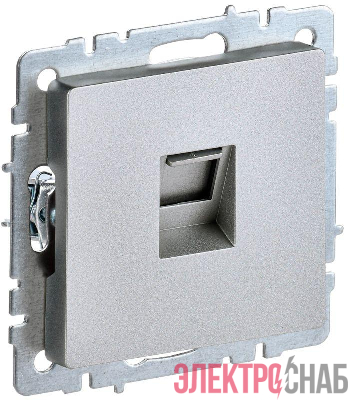 Розетка компьютерная СП RJ45 кат.6 BRITE РК11-БрА механизм алюм. IEK BR-K10-2-K47