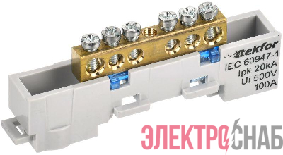 Шина нулевая N неизол. на универс. держ. 6х9-4-С TEKFOR IEK TF-NN10-04-DL-K07