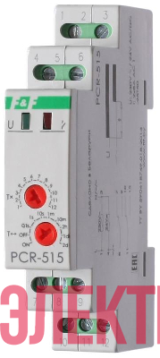Реле времени PCR-515 (задержка вкл. 230В 2х8А 2перекл. IP20 монтаж на DIN-рейке) F&F EA02.001.006