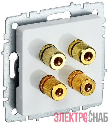 Аудиорозетка 4-м BRITE РА10-БрБ механизм бел. IEK BR-S40-K01
