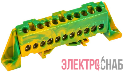 Шина PE &quot;земля&quot; в комб. изол. &quot;Стойка&quot; 6х9-11-ЖЗ TEKFOR IEK TF-NN10-11-DP-K52