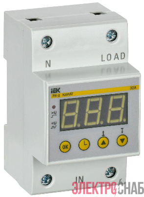 Реле напряжения РН-д 1ф 54мм 32А IEK IVR31-1-32