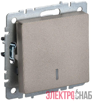 Выключатель 1-кл. СП BRITE ВС10-1-1-БрШ 10А с индик. механизм шампань IEK BR-V10-1-10-K37