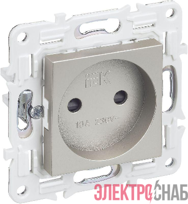 Розетка SKANDY 10А без заземл. защ. шторки SK-R01Sh шампань IEK SK-R13-10-K37