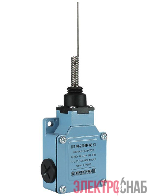 Выключатель путевой ВП 40-2106М-66 У2 1НО+1НЗ IP66 рычаг пружинный "кошачий ус" мгновенный без сальника Электротехник ET008688