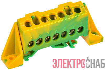 Шина PE &quot;земля&quot; в комб. изол. &quot;Стойка&quot; 6х9-7-ЖЗ TEKFOR IEK TF-NN10-07-DP-K52