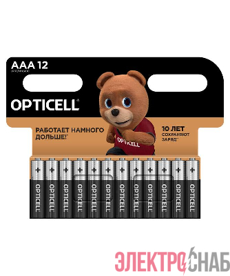 Элемент питания алкалиновый AAA/LR03 (блист.12шт) Basic Opticell 5051011/6051011