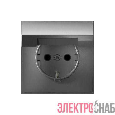 Розетка ArtGallery 16А IP20 с заземл. со шторками с крышкой быстрозажим. клем. механизм сталь SE GAL000946S