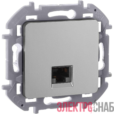 Розетка компьютерная Inspiria RJ45 кат.5E UTP алюм. IEK 673827