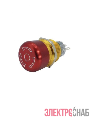 Выключатель кнопочный GQ22-L-11TSB 1НО+1НЗ гриб с фиксацией d22мм IP65 метал. красн. Электротехник ET020092
