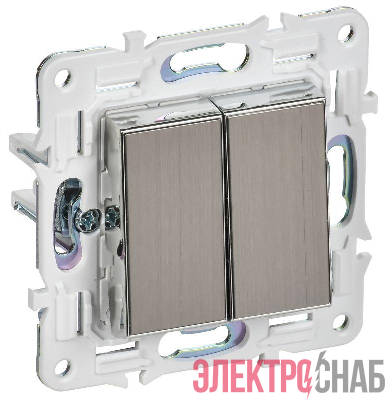 Выключатель проходной 2-кл. SKANDY 10А SK-V05N никель IEK SK-V22-0-10-K50