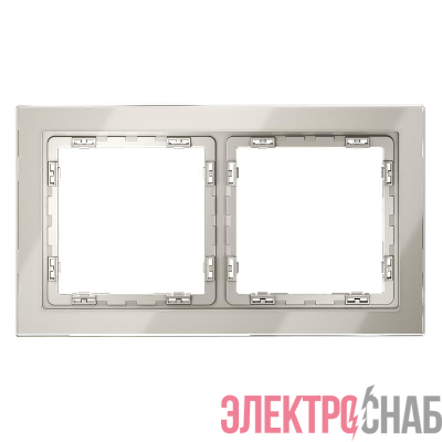 Рамка 2-м S70 стеклян. кашемир Voltum VLS110203