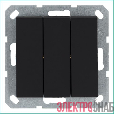 Выключатель 3-кл. 10А IP20 механизм черн. матовый soft touch Jasmart G3031PB