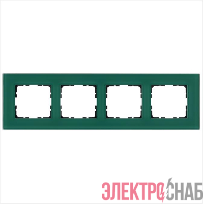 Рамка 4-м G-Glass стекло лазурн. Jasmart G1004GJ