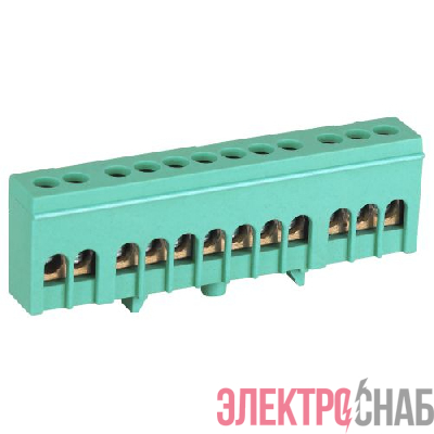 Шина PE земля в изолированном корпусе на DIN-рейку ШНИ-6х9-12-Д зел. NO-224-104 Эра Б0062971