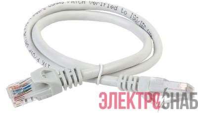 Патч-корд кат.5E UTP LSZH 10м сер. ITK PC01-C5EUL-10M