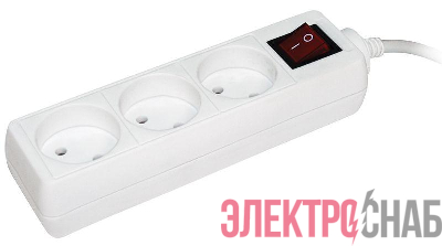 Удлинитель 3х5м без заземл. 10А IP20 У3К 2P 250В 2х0.75 с выкл. IEK WYP10-06-03-05-K-N