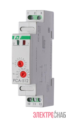 Реле времени PCA-512 8А 230В 1 перекл. IP20 задержка выключ. монтаж на DIN-рейке F&F EA02.001.001