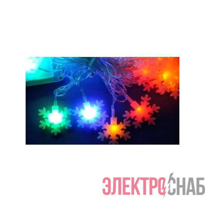 Гирлянда светодиодная «Снежинки-3» ULD-S0700-050/DTA MULTI IP20 SNOWFLAKES-3 с контроллером 50LED (дл.7м) Uniel7936