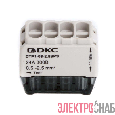 Клеммная колодка на 8 проводника до 2 5кв.мм. на токи до 24А DKC DTP1-08-2.5SPS