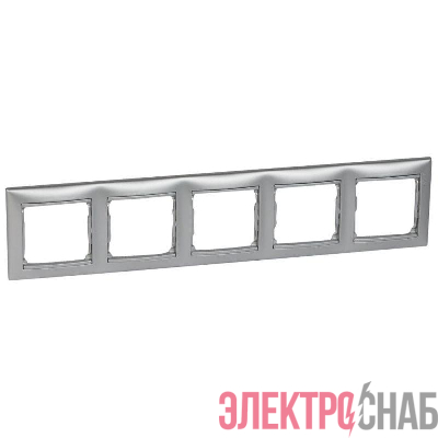 Рамка 5-м Valena горизонт. алюм. IEK 770155