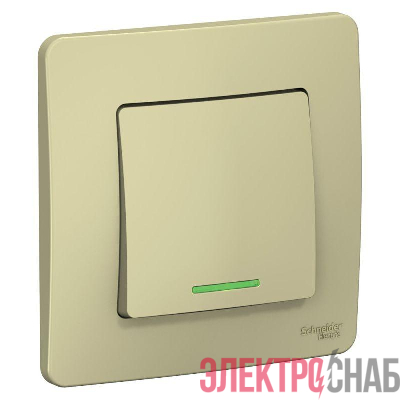 Выключатель 1-кл. СП Blanca 10А IP20 (сх. 1) 250В с подсветкой беж. SE BLNVS010117