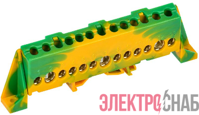 Шина PE "земля" в комб. изол. "Стойка" 8х12-13-ЖЗ TEKFOR IEK TF-NN20-13-DP-K52