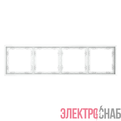 Рамка 4-м S70 пластик. бел. матов. Voltum VLS100402