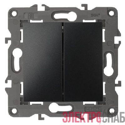 Переключатель перекрестный 2-кл. Elegance 14-1112-05 10АХ-250В антрацит Эра Б0065302