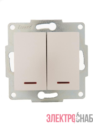 Выключатель 2-кл. 1п СП Karina 10А IP20 с подсветкой механизм жемчуж./бел. перламутр. LEZARD 707-3088-112
