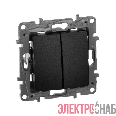 Выключатель 2-кл. СП Etika 10А IP20 250В 10AX авт. зажимы механизм антрацит IEK 672602