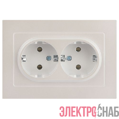 Розетка 2-м СП Accent 6-205-06 16А IP20 250В 2P+E Schuko AL/CU перламутр. Intro Б0063495