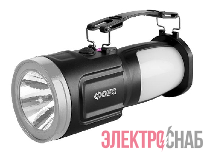 Фонарь аккумуляторный универсальный AccuF8-L1W/L24-bk 1Вт 83лм + боков. панель 24х0.1Вт 132лм аккум. 0.9А.ч ЗУ: сеть/солнечн. панель IP20 черн. ФАZА 5006669