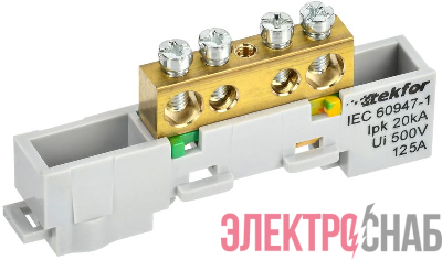 Шина PE "земля" неизол. на универс. держ. 8х12-4-Ж TEKFOR IEK TF-NN20-04-DL-K05