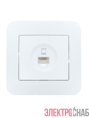 Розетка компьютерная 1-м СП ASTI IP20 RJ45 в сборе Cat 6e бел. LEZARD 7081-0202-140