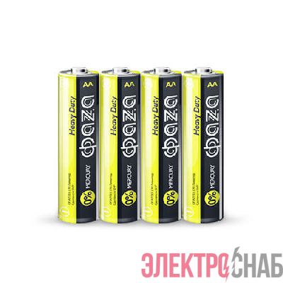 Элемент питания солевой AA/R6 1.5В Heavy Duty Shrink-4 (уп.4шт) ФАZА 5002296