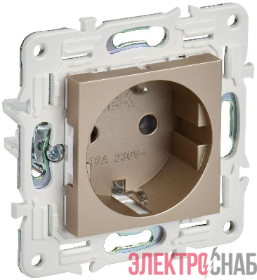 Розетка SKANDY 16А с заземл. без защ. шторок SK-R05Sh шампань IEK SK-R11-16-K37