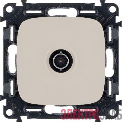 Розетка телевизионная TV 1-м Valena Allure 0-2400МГц с топологией "звезда" с лицев. панелью механизм сл. кость Leg 753851