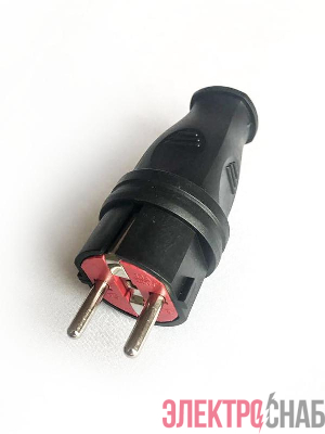 Вилка прямая 16А IP44 черн. КОСМОС VKsm-Z-IP(B)16A