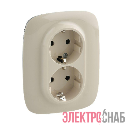 Розетка 2-м СП Valena Allure 16А IP20 250В 2х2P+E защ. шторки безвинт. клеммы с лицев. панелью сл. кость Leg 753826