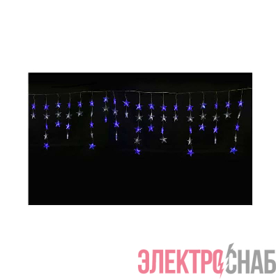 Гирлянда занавес светодиодная "Звездочки-1" ULD-E5505-196/DTK WHITE-BLUE STARS-1 бел. и син. 56LED 5.5х0.5м IP20 Uniel UL-00001410