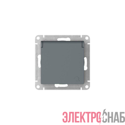 Розетка AtlasDesign 16А IP20 с заземл. защ. шторки с крышкой быстрозажим. клем. механизм грифель SE ATN000746S