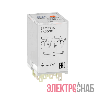Реле промежуточное OptiRel G RP55-34-110D-6-CO КЭАЗ 281133