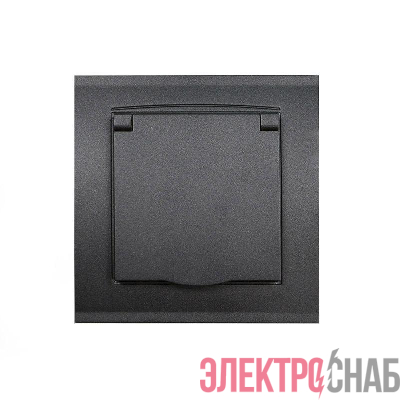 Розетка 1-м СП Бриллиант 16А IP20 с заземл. с крышкой в сборе графит Universal 7947649-Gr
