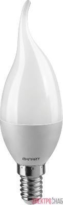 Лампа светодиодная 61 962 OLL-FC37-10-230-2.7K-E14-FR 10Вт свеча на ветру 2700К тепл. бел. E14 700лм 220-240В ОНЛАЙТ 61962