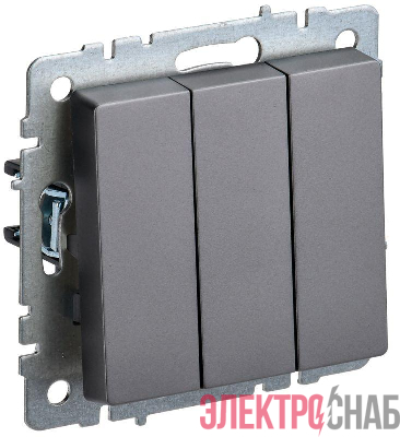 Выключатель 3-кл. СП BRITE ВС10-3-0-БрС 10А механизм сталь IEK BR-V30-0-10-K46