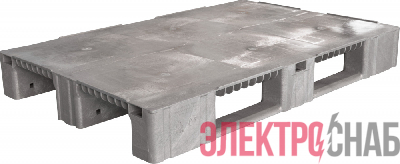Паллет 1200x800х150 сплошной, на 3-х полозьях  серый TR 1208-1 TR 1208-1