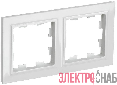 Рамка 2-м Brite РУ-2-БрБ бел. IEK BR-M22-K01-PRO